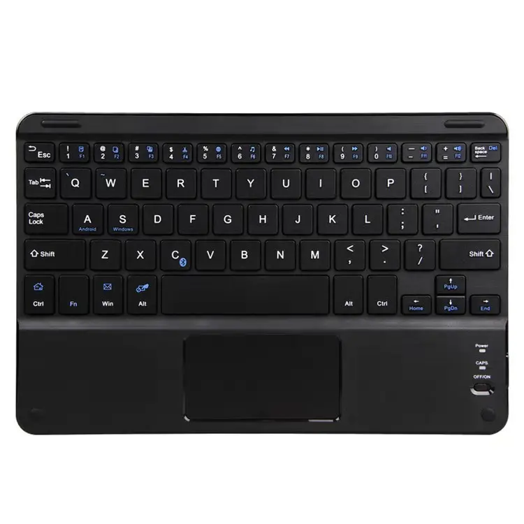 Keyboard gigi biru 7 inci, dengan touchpad untuk tablet dari 7 hingga 11 inci