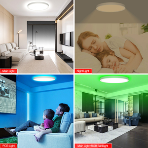 โคมไฟเพดาน LED ควบคุมระยะไกลสีขาวสำหรับบ้านห้องครัวห้องนอนห้องนั่งเล่นโคมไฟบรรยากาศติดพื้นผิวห้องโถง - Product Image 5