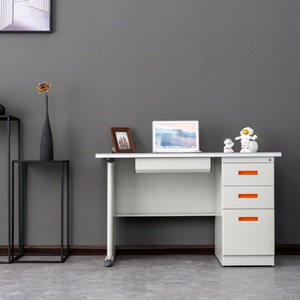 Escritorio de oficina de metal y silla, estación de trabajo de hierro, escritorio, muebles de oficina, mesa de ordenador simple, escritorio de oficina con estantería - Product Image 2