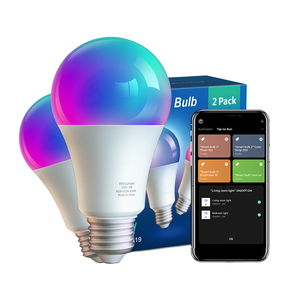 E27スマートLED電球スマートホーム用Bluetooth & Wi-FiコントロールRGBマルチカラー調光可能リモコン付きプラスチックボディ - Product Image 1
