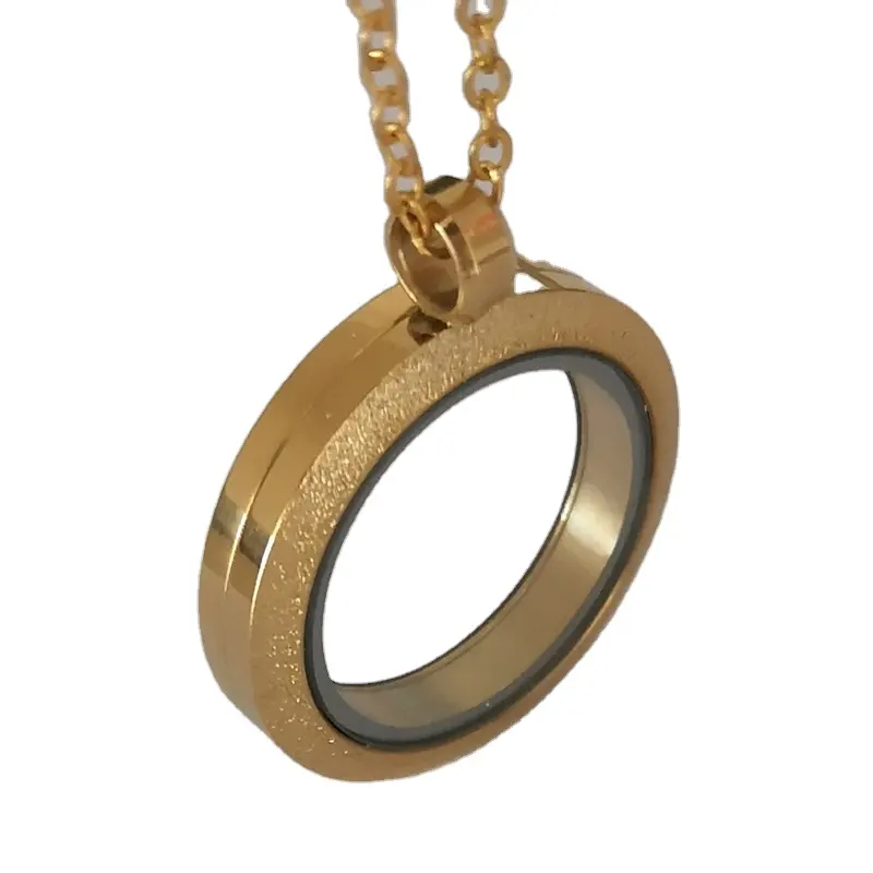 Collar con colgante de medallón con foto de memoria viva de cristal de acero inoxidable de 27mm para collares DIY, accesorios para hacer joyas de moda