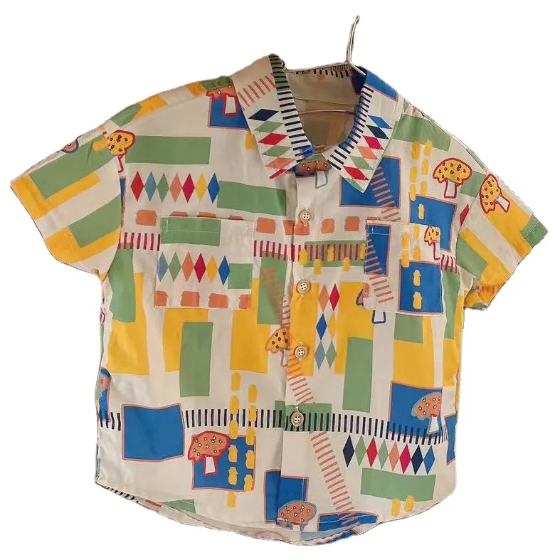 1-6 años de edad, venta al por mayor, ropa de bebé de etiqueta privada personalizada, ropa de estilo coreano para niños, vestido de bebé, camisas hawaianas