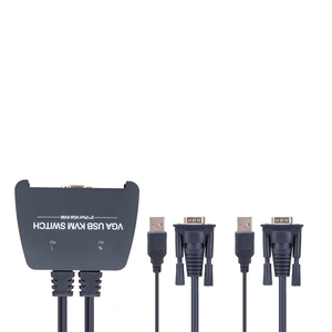 VCOM VGA KVM Switch 1080P 60Hz 2 en 1 Salida Conmutador manual con entrada Cables USB 1,2 M para monitor Teclado Ratón - Product Image 1