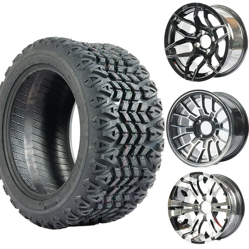 Golf tire 23*10-14 23*10.5-14 14inch tubeless golf cart kart tires match aluminum alloy rims Wheels and Tires Combo Package