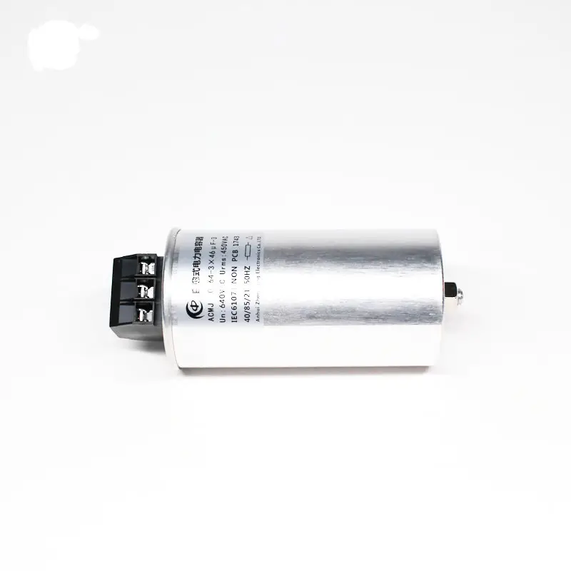 Capacitor Manufacturer Three Phase KVAR Capacitor Cylindrical Power Capacitor 3x23uF 750VAC