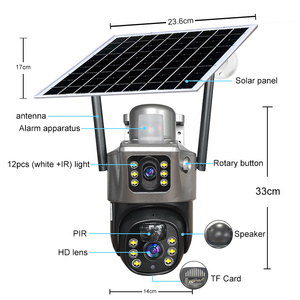 V380 Wireless 4G WIFI Solar Battery CCTV <strong>Camera</strong> 6MP PTZ Zoom PIR Alarm Powered Security Outdoor Low Power Solar <strong>Camera</strong> - Product Image 2
