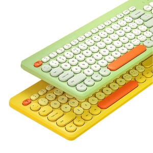 2.4G Wireless <strong>Keyboards</strong> and Mice Sets Noiseless Mixed Color Typewriter Round Key Cute <strong>Keyboard</strong> Mouse Combo for Home and Office - Product Image 4