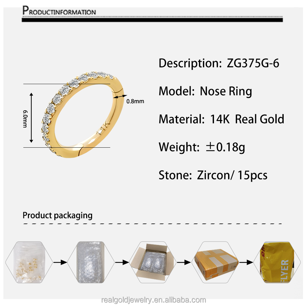 14K Yellow Gold Zircon ZG375G-6
