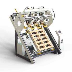 American Pallet Bloque de madera de alta velocidad Paletas Piernas Máquina de ensamblaje de clavado automático con línea completa de fabricación de paletas - Product Image 1