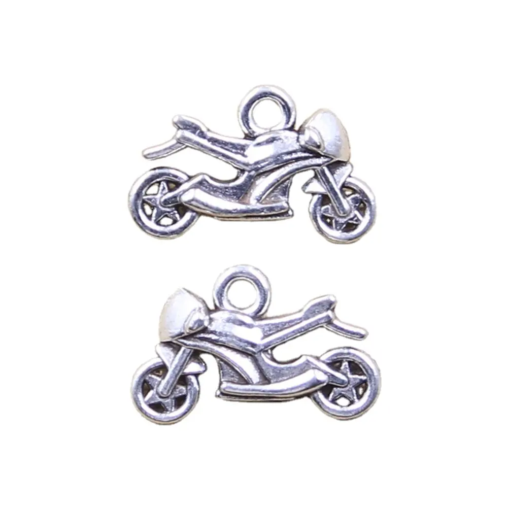 Charms motor motorcycle 13x20mm Tibetan Silver Color Pendants Antique Jewelry Making DIY Handmade Craft