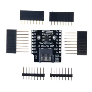 WeMos D1 Mini WiFi kurulu kart yuvası veri kaydedici kalkanı RTC DS1307 Arduino için gerçek zamanlı saat modülü