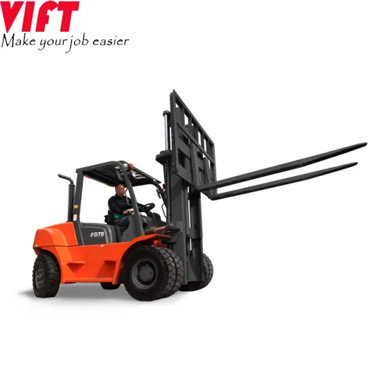 VIFT 8 10 12 Ton motore Diesel resistente controbilanciamento carrello elevatore ROPS FOPS abitacolo aria aria condizionata doppio anteriore pneumatici