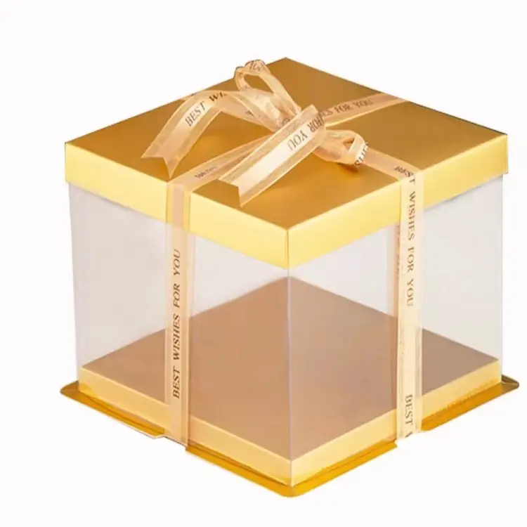 6 - 18 인치 큰 베이킹 케이크 용기 결혼 기념일 생일 장식 황금 선물 상자