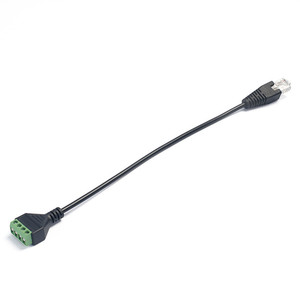 RJ45 Ethernet штекер к 4-контактному AV клеммному адаптерному конвертерному блоку без припоя Зеленый винтовой сетевой Удлинительный кабель - Product Image 3