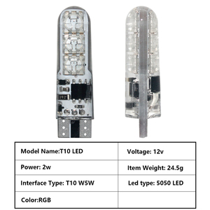 T10 <strong>Led</strong> Strobe Light Bulb High Quality 5050 Car Interior <strong>Led</strong> T10 RGB 12V Bulb 5050 Canbus W5W T10 Remote Controller - Product Image 6