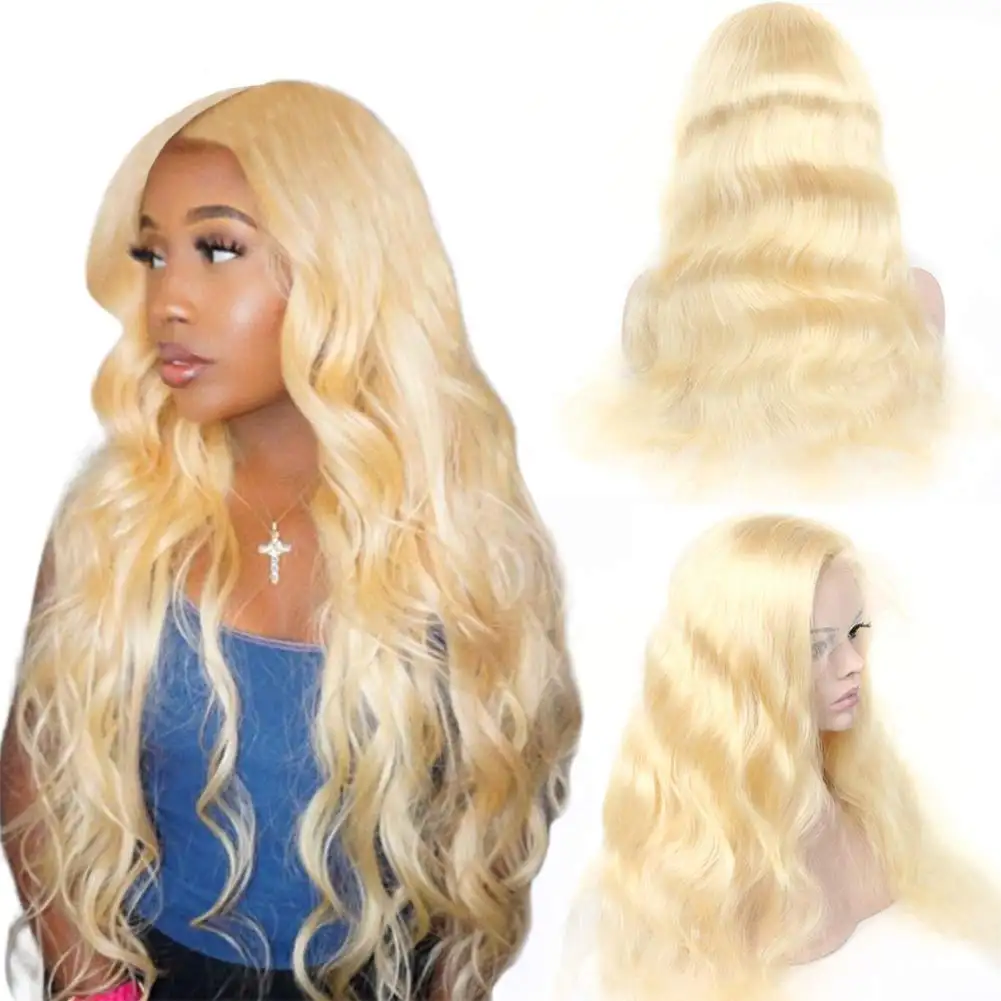 China Kant Pruik Leveranciers Groothandel Goedkope Prijs Goede Kwaliteit Russische Blond 613 Human Hair Lace Front Pruik