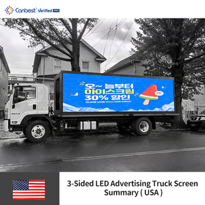 Canbest P4 4mm 6720X1920Mm 22.04Ftx6.29Ft 3 면 모바일 디지털 광고 트럭 디스플레이 스크린 박스 빌보드 미국에서 - Product Image 2
