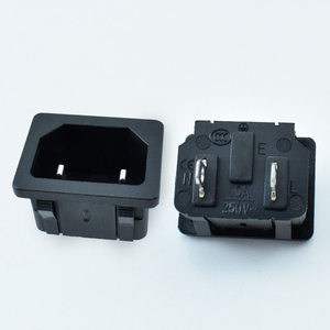 IEC电器入口C18，卡入式安装，焊接，快速连接，插入式端子，交流电源连接器10/15A 250V 2Pin母 - Product Image 6