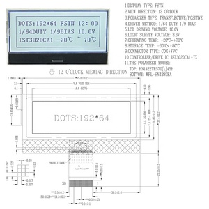 Individuelle Größe 128 x 64 FPC FFC Connect 8 x 32 64 x 32 128 x 128 Fstn Grafik kleine Punkt runde Lcd-Punt-Matrix-Anzeigenbildschirm - Product Image 6
