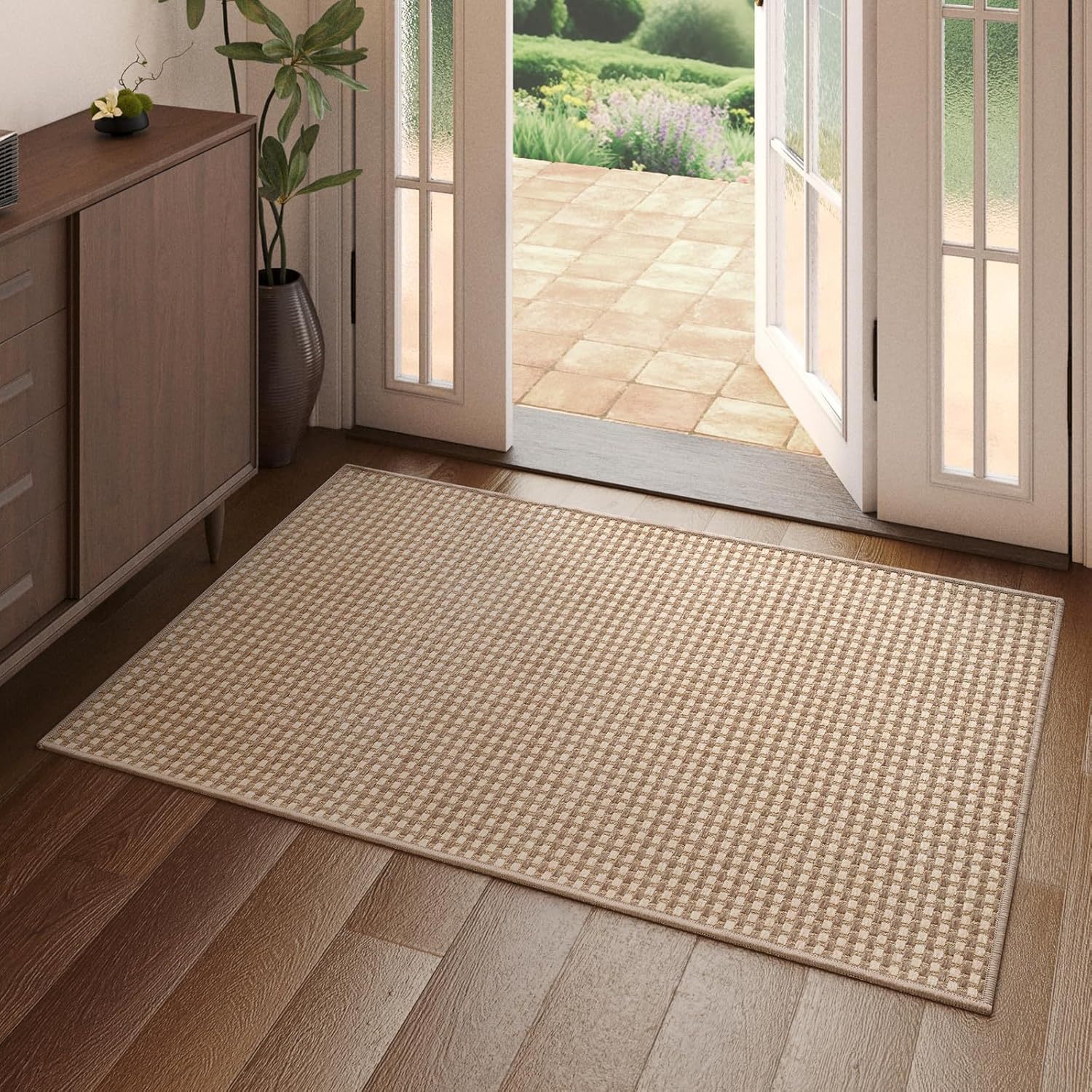 Chenille cotton base - interwoven brown