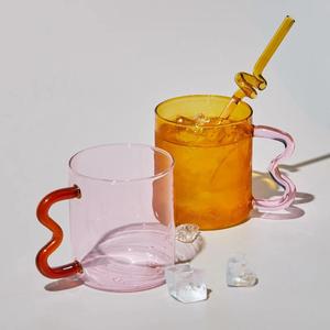 ถ้วยกาแฟสีใสอุ่นพร้อมด้ามจับที่ไม่สม่ำเสมอสำหรับบ้านและงานปาร์ตี้ - Product Image 4