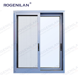 Rogenilan หน้าต่างสไลด์อลูมิเนียม2บานกระจกนิรภัยพร้อมบานเลื่อนแนวนอนสำหรับที่พักอาศัย - Product Image 3