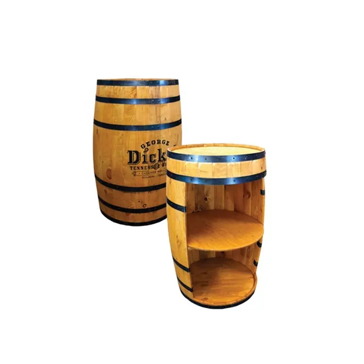 Holz Bourbon Regale runden Weinfass Display Stand