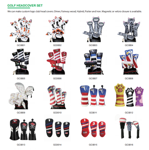 Golf Head bao gồm tùy chỉnh PU da Golf Driver Head Cover Set với thêu thiết kế trống, Golf Head Covers Set - Product Image 2