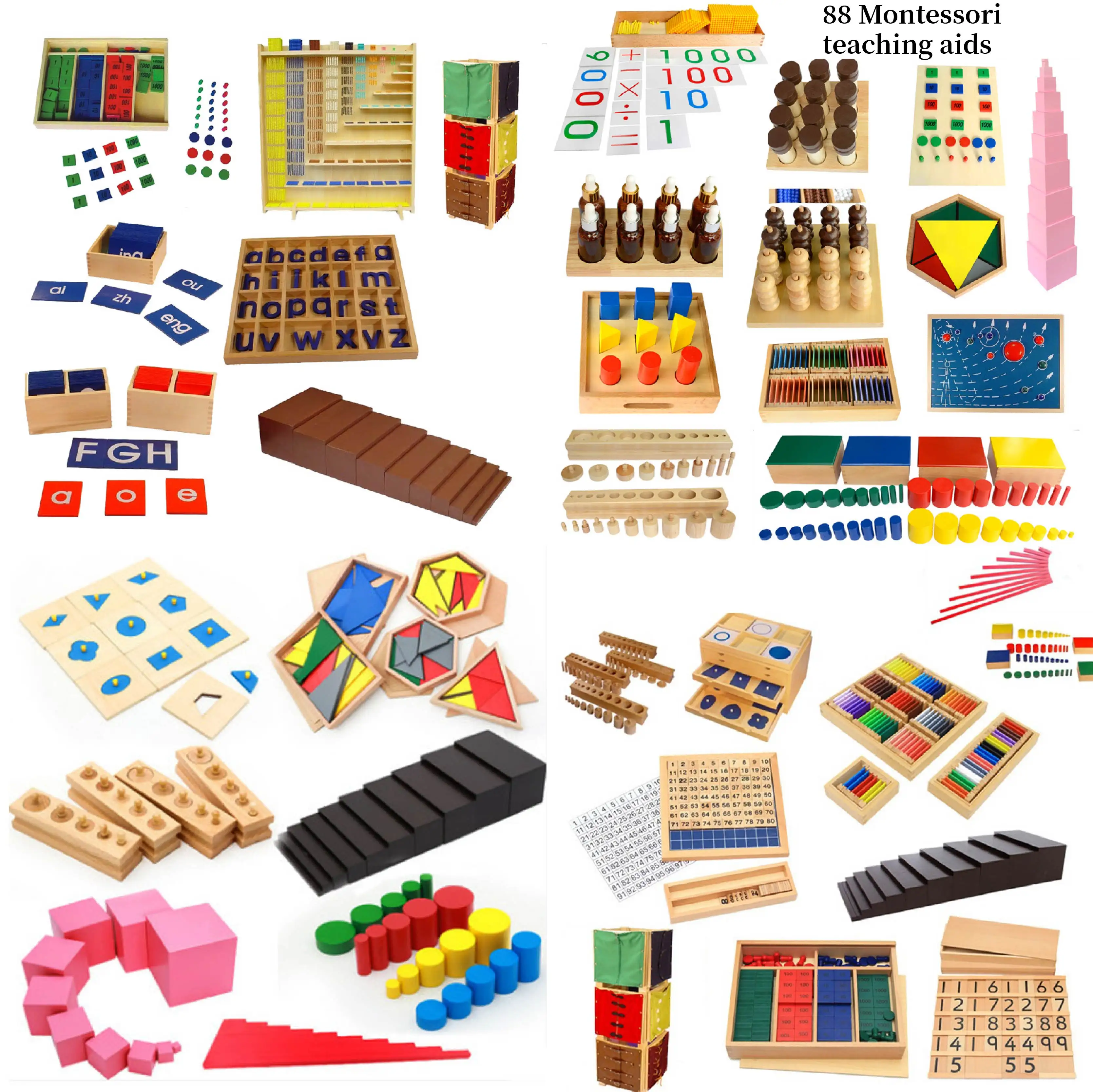 Ensino de aprendizagem do bebê montessori, mobiliário manual de madeira, materiais de jardim de infância, brinquedo educativo sensorial, jogos infantis