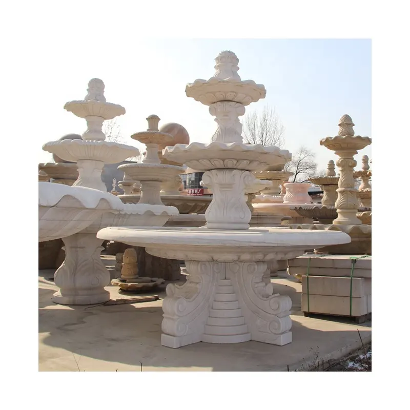 Fuente de agua con bolas flotantes de mármol, decoración de parque de tamaño personalizado de alta calidad, lavabo occidental, fuente de agua de mármol para jardín