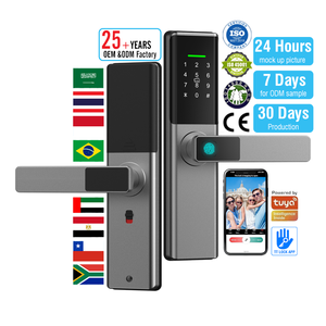 Te'an Passwort Digitales Türschloss WiFi-kompatibles intelligentes elektrisches Griffs chloss Fingerabdruck-Kartens chl üssel App für Stahl-Messing türen mit - Product Image 1