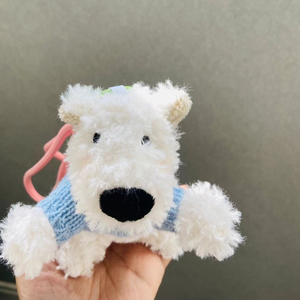 Cute Puppy Dog <strong>Plush</strong> Keychain West Highland Terrier <strong>White</strong> with Accessories <strong>Plush</strong> Soft Pendant for Bag Souvenir Store Gift - Product Image 4