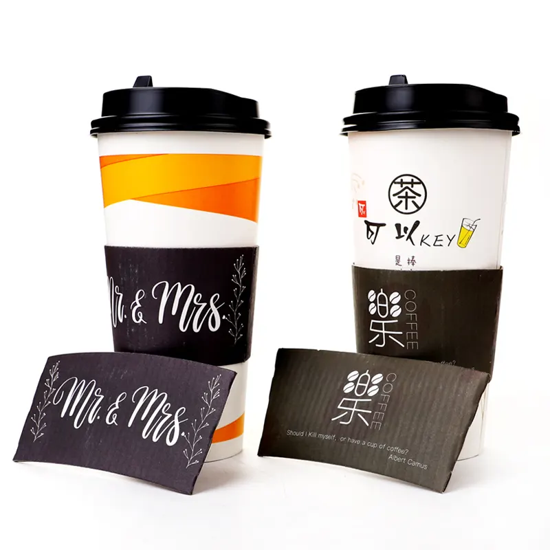 Disposable China Factory Low Price Hot Coffee Paper Cup with Sleeve / Lids