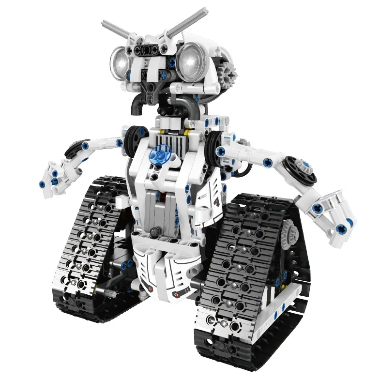 Cetakan King 15046 blok bangunan teknis mainan anak DIY hadiah Natal aplikasi kendali jarak jauh Transbot Robot 3 dalam 1 Model batu bata MOC