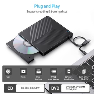 <strong>Pc</strong> Dvd Player <strong>cd</strong> <strong>Rom</strong> External Dvd Player for Computer 7 in 1 High Speed Read and Write <strong>cd</strong> Dvd burner - Product Image 6