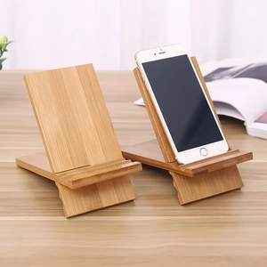 Penyangga Ponsel Kayu dengan Desain Baru Terbuat dari Bambu, Dapat Disesuaikan dan Dilengkapi Rak Penyimpanan, Cocok untuk iPad, Ponsel, dan Tablet - Product Image 1