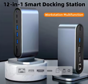 12-in-1 Smart verticale Docking Station 4K 30hz dual ad alta definizione USB computer di espansione Desktop portatile PD adattatore di alimentazione - Product Image 6