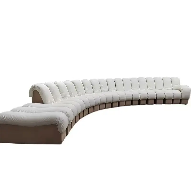 Conjunto de sofá curvo de diseño creativo, muebles de sala de estar modernos, combinación de asiento modular blanco gris negro, sofá de modelado de serpiente