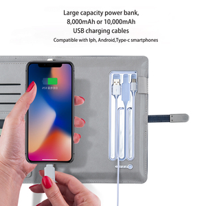 Agenda de regalo OEM cuaderno con unidad flash A5 pu cuero banco de energía carga calculadora portátil planificador diario cuaderno - Product Image 5