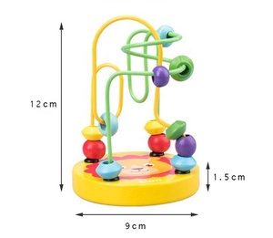 Mini cartone animato fai da te in legno con perline giocattolo per 1-3 anni di età per bambini di riconoscimento del colore educazione precoce Puzzle genitore-bambino - Product Image 4