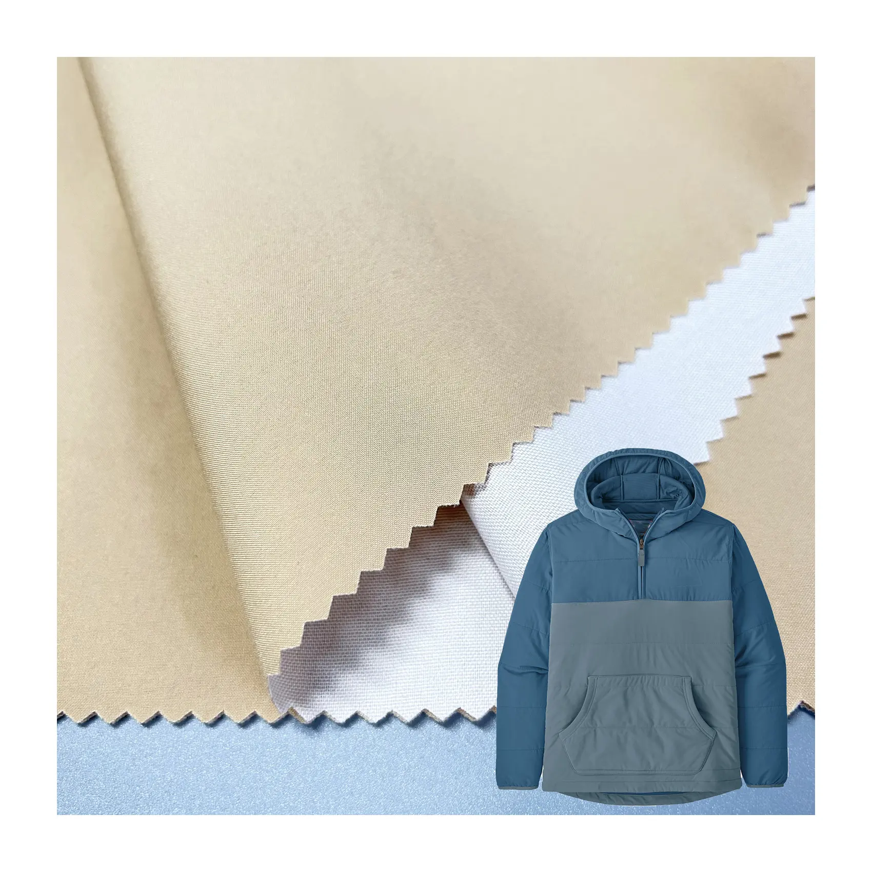 Haute qualité en stock Membrane TPU laminé collé doux tricot 3 couches 50D force Softshell pongee tissu pour parka