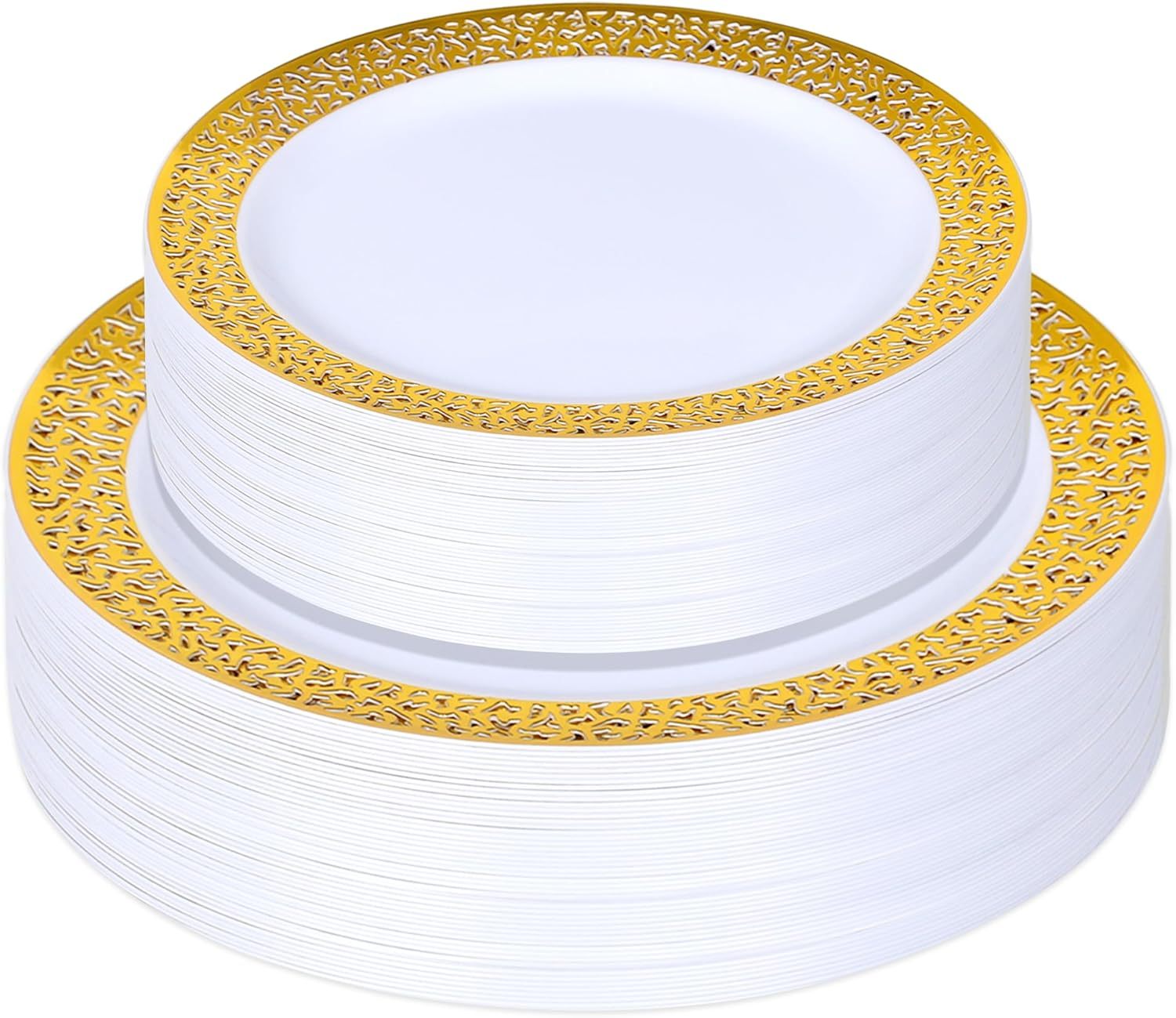 Platos con encaje dorado únicamente