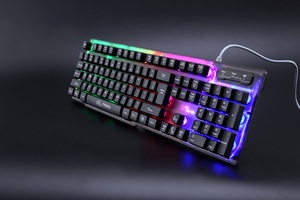 新しいLEDカラフルなキーボードとマウスの組み合わせ有線USB 104キー人間工学に基づいたキーボードマウスセットはゲーマーに適しています - Product Image 2