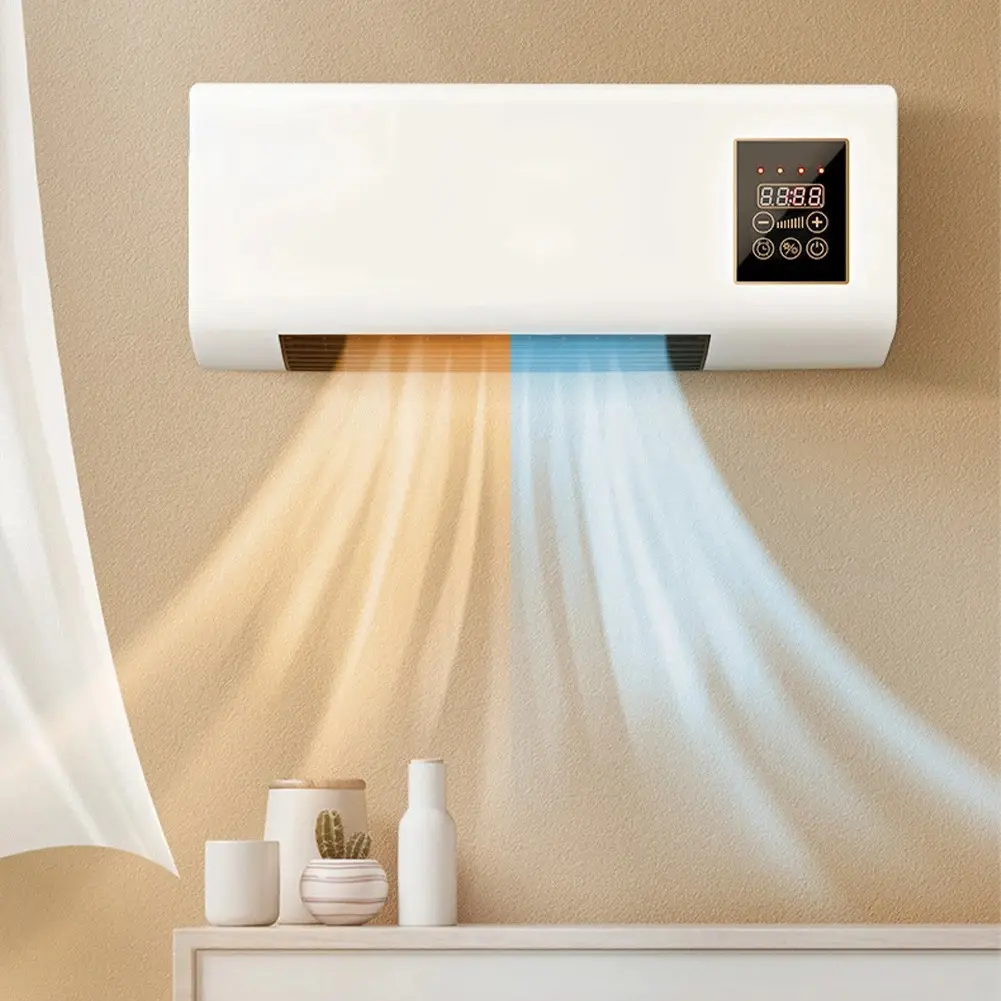 Wall Mounted Air Conditioner Cooling Heating Dual Use Hot Fan Household Wall Hanging Air Conditioner and Heater with Remote