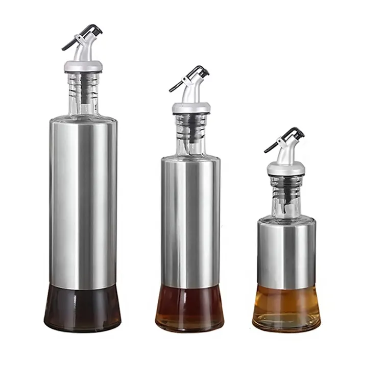 Fabrieks Hete Verkoop 200Ml/300Ml/500Ml Saus Azijn Kruiden Spuitpot Roestvrijstalen Olie Dispenser Fles