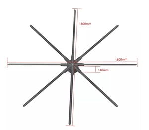 Cloud App Control 3D <strong>LED</strong> Holographic Fan Full Size <strong>30cm</strong>-180cm for Elevator Advertising Display Event Rental Projector Projection - Product Image 6