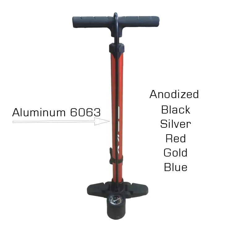 Bomba de suelo de bicicleta de Material de hierro de alta presión 160PSI de alta calidad bomba de neumático de bicicleta personalizada de Color