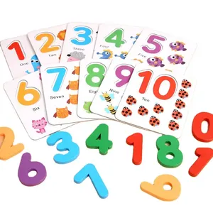 安い数字学習ゲーム数学カウント子供のおもちゃ卸売マッチング番号パズルゲーム子供のための木製のおもちゃ - Product Image 1