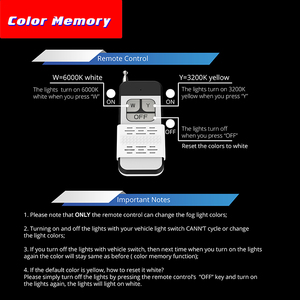 ไฟตัดหมอก LED สีคู่ H7 พร้อมรีโมทคอนโทรล สีขาวและสีเหลือง - Product Image 5