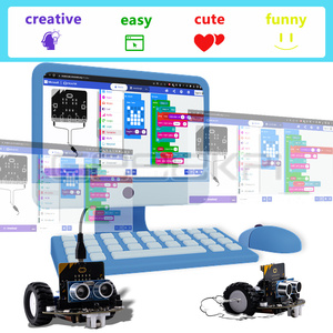 DeskPi MicroCar auto programmabile progettata per Microbit 0.96 "OLED Display sensori a ultrasuoni di programmazione telecomando - Product Image 6